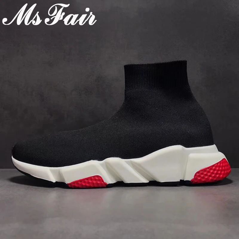 

Brand Knitting Women Flats Fashion Mixed Color Black Flat Casual Women Shoes 2018 New Spring Lovers Sneakers Flats Shoes Woman