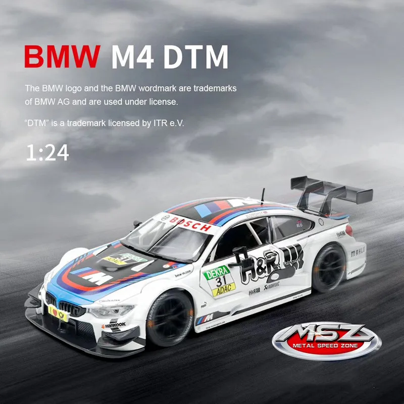 Бесплатно Wheeling 1:24 M4/M6 DTM спортивного гоночного автомобиля с подсветкой открытой двери Модель горячего Цвета колеса литой под давлением металлический сплав автомобиля