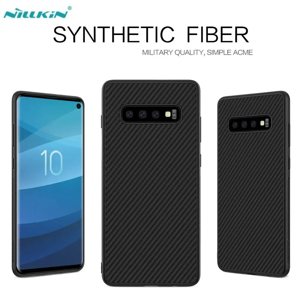 Для samsung S10E S10Plus чехол Nillkin Synthetic углеродного волокна Жесткий Пластик задняя