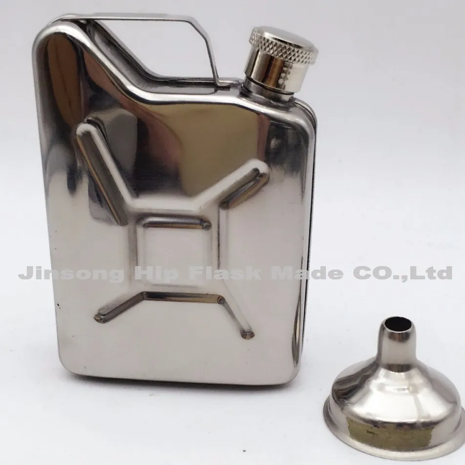 Drinkware hot sliver or  Arm Green  or Blue 100% 18/8 Stainless Steel Jerry Can Hip Flask  or Oil flask with free funnel Drinkware for kid