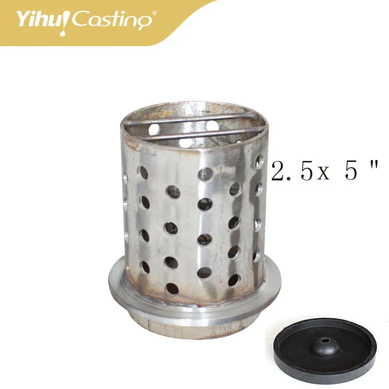 

Small 304 stainless steel 2.5"*5" Perforation Flask with rubber base, for investment powder holding