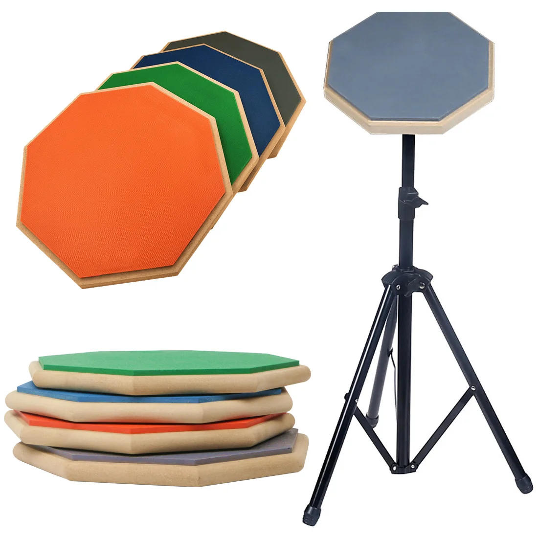 

8 inch 4 Colors Rubber Wooden Dumb Drum Beginner Practice Training Drum Pad For Percussion Instruments Parts Accessories