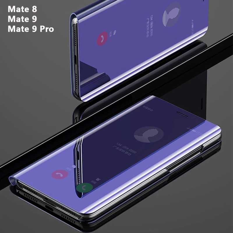 

Flip Smart Mirror Phone Cover,case,For HuaWei Mate 8 Mate 9 Pro 9pro Mate9 Leather Clear View Standing Rose Gold Back Cases