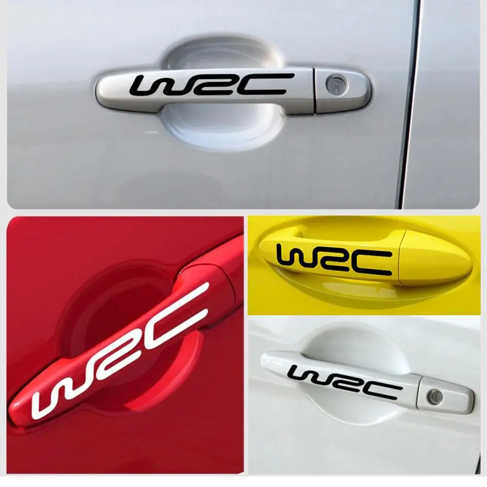 

4Pcs/Set Car Door Handle Stickers Self-adhesive WRC Letter Decal Decoration