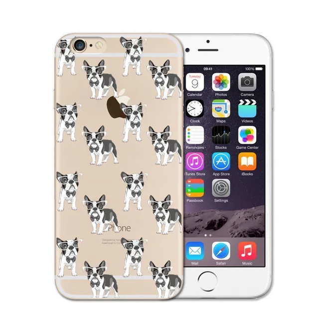 Красный KETAOTAO милый щенок Мопс телефон чехол s для iPhone 4S SE 6 5C 5S 6S 7 8 SE 5Plus XR XS Max чехол кристально чистый мягкий TPU чехол s - Цвет: Красный