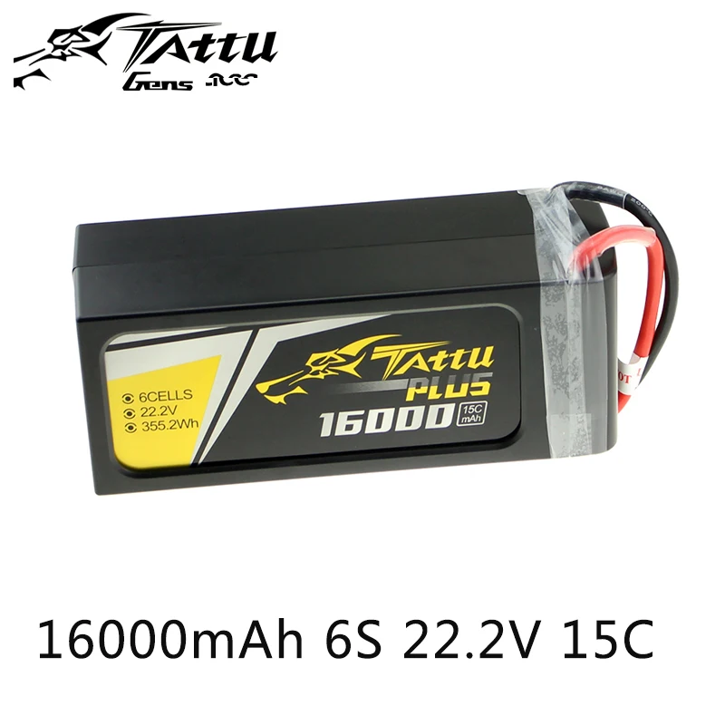 Литий полимерный аккумулятор Tattu 6S 16000mAh Lipo 22 2 V 15C UAV батарея для квадрокоптера FPV