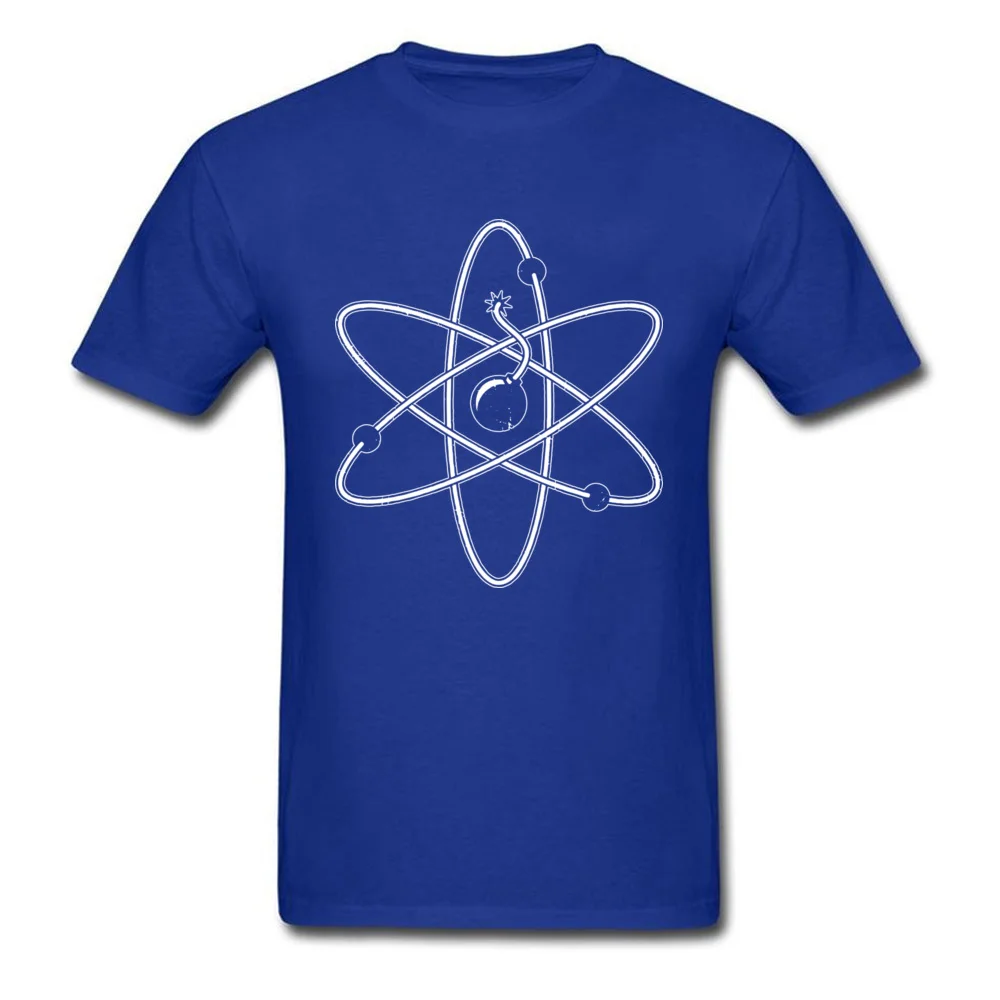Atom Bomb Design Top T-shirts for Men Cotton VALENTINE DAY Tops Shirts Casual Tshirts Short Sleeve Brand O Neck Atom Bomb blue