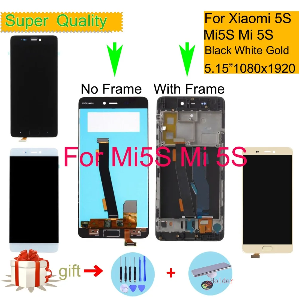 

ORIGINAL LCD For Xiaomi Mi 5S Mi5S LCD Display Touch Screen Digitizer Pantalla monitor Mi 5S LCD Assembly Complete With Frame