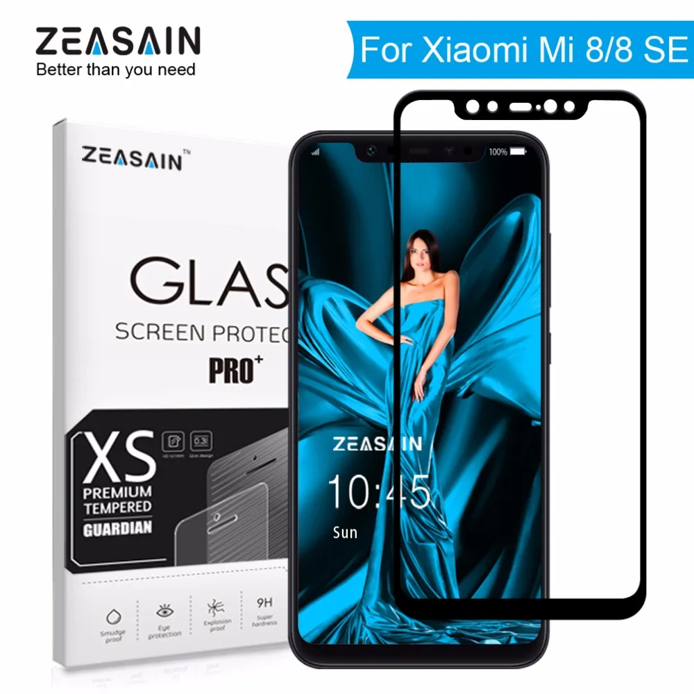 

Original ZEASAIN Full Cover Tempered Glass for Xiaomi Mi 8 SE Mi8 Xiomi Mi8 SE Screen Protector 2.5D Toughened Safety Glass Film
