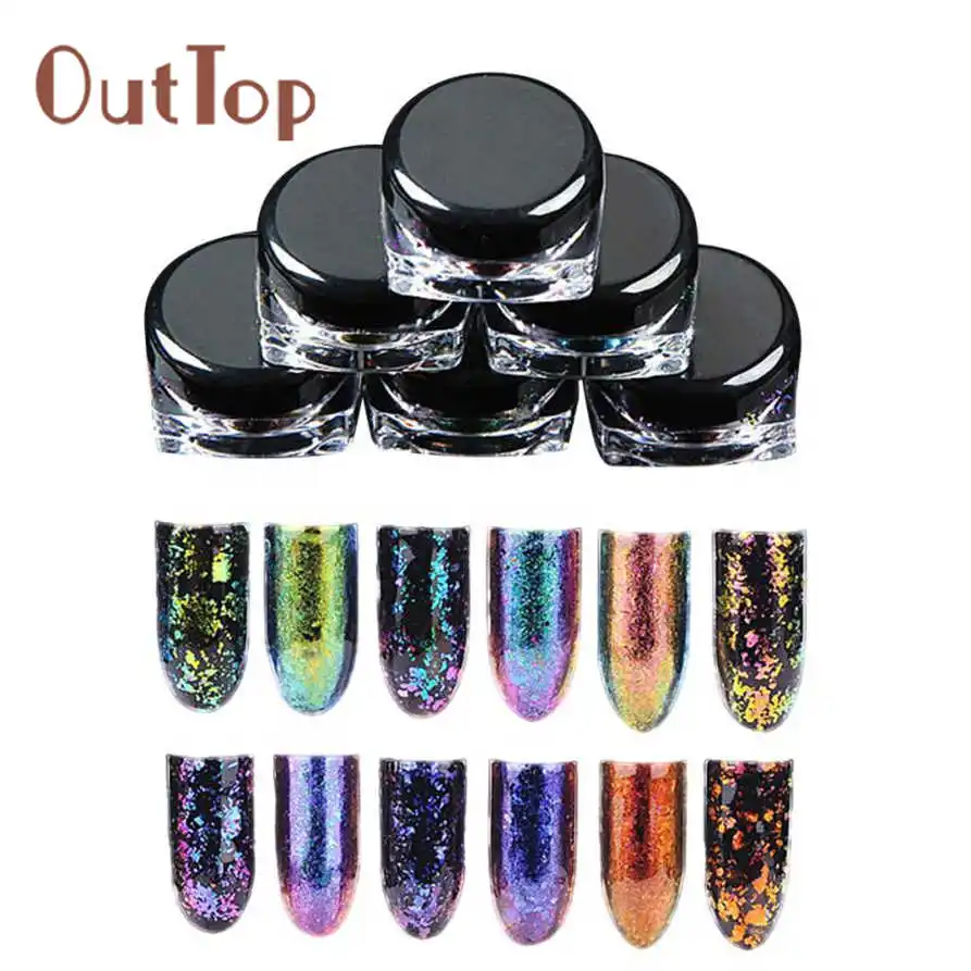 

Chameleon Nail Art Sequins Glitter Paillette Transparent Manicure Decoration Fashion OutTop May19 Drop Shipping