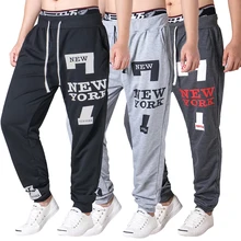 Спортивные штаны на шнурке с эластичной резинкой на талии, длинные штаны с буквенным принтом, Свободные повседневные штаны для бега, уличная одежда, мужские готические модные Хлопковые Штаны с карманами