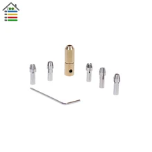 Top Copper Chuck with 5pc Brass Collets Set for 0.5-3.17mm Micro Replaceable Twist Drill Bit Fit 2.3mm Electric Motor shaft