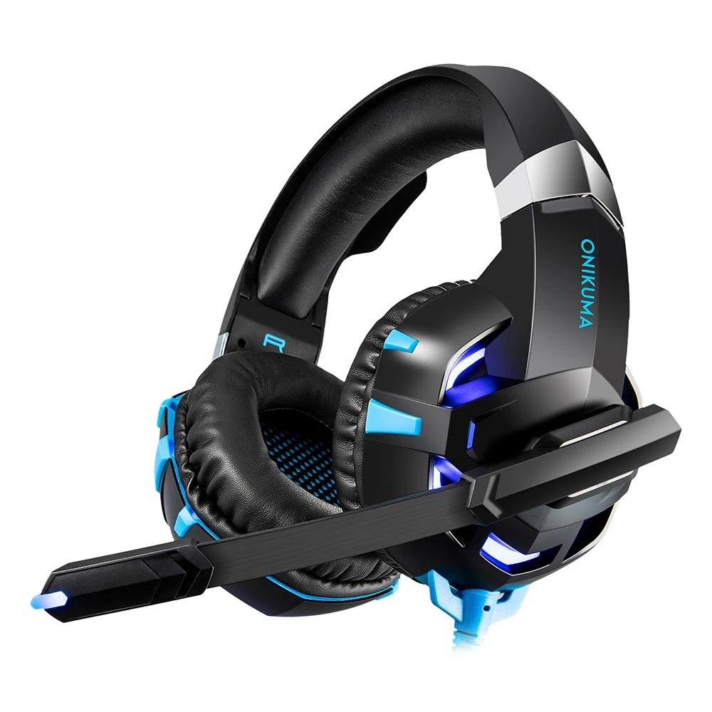 Onikuma K2A игровая гарнитура PS4 проводные стерео игровые наушники Casque Gamer гарнитура с микрофоном для компьютера, ноутбука, телефона светодиодный фонарь