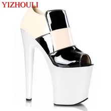 Пикантные Водонепроницаемые босоножки на платформе с открытым носком на высоком каблуке; роскошные свадебные туфли и туфли; Прямые продажи; танцевальные туфли на каблуке 17-18-20 см