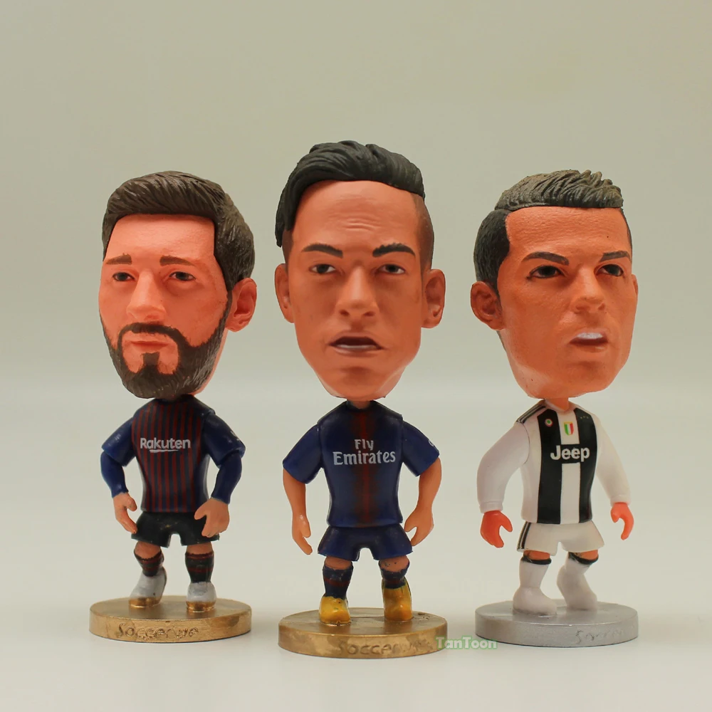 

3pcs/lot Soccer Player Star C.RONALDO & DYBALA & NEYMAR 2.5" Action Dolls Figurine