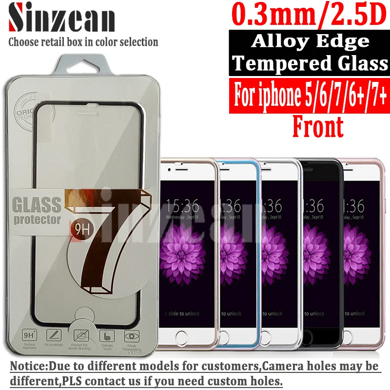 imágenes para Sinzean 100 unids para iphone 7 plus/6/6 s plus 3d aleación titanium edge vidrio templado curvo completo cubierto protector de la pantalla imágenes para Sinzean 100 unids para iphone 7 plus/6/6 s plus 3d aleación titanium edge vidrio templado curvo completo cubierto protector de la pantalla