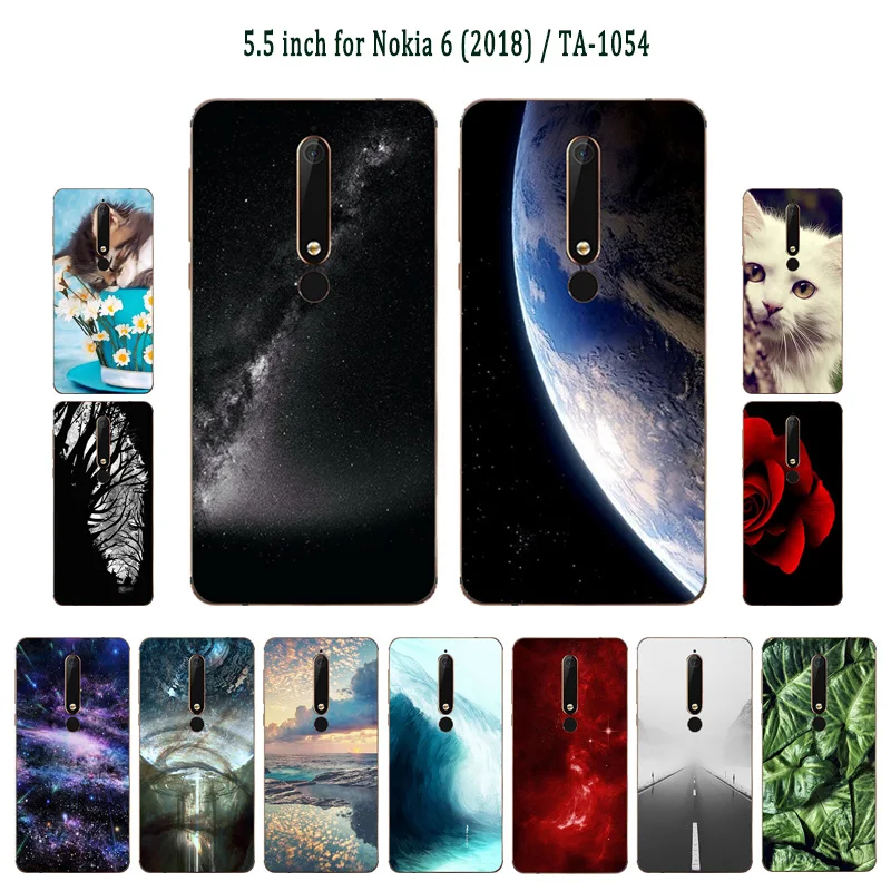 5.5&quot for Nokia 6 2018 Sleeping Phone Cases Soft Silicone Coque Second Generation 2th Ultra Thin TPU TA-1054 Cover | Мобильные