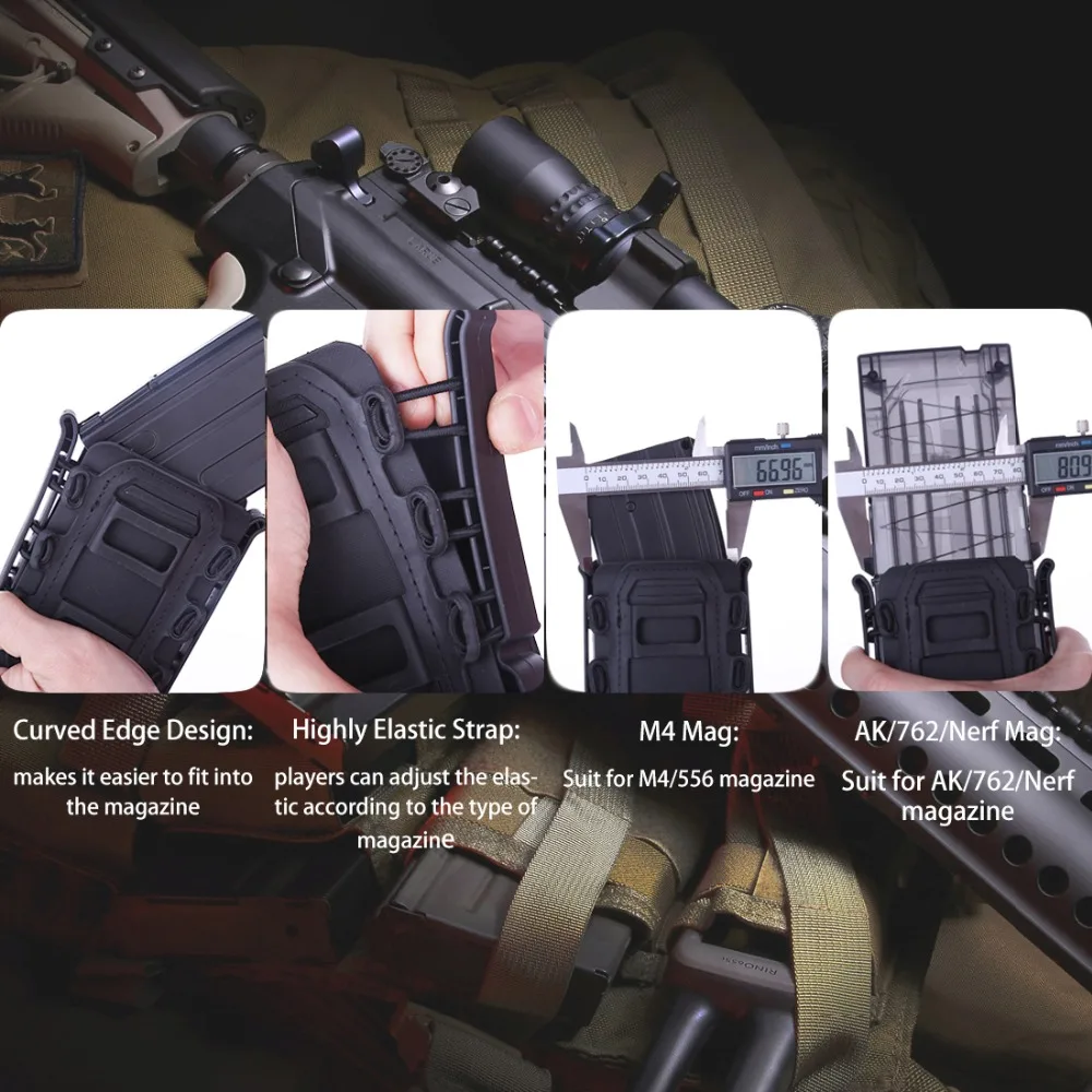 2/3 шт WST для Nerf Mag Pouch Molle Fastmag TPR гибкий для Ar15 для M4 для 5,56 ДЛЯ 7,62 журналов для хранения