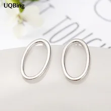 Стиль модные геометрические Овальные Полые 925 пробы серебряные серьги-гвоздики для женщин ювелирные изделия Pendientes Brincos модные ювелирные изделия