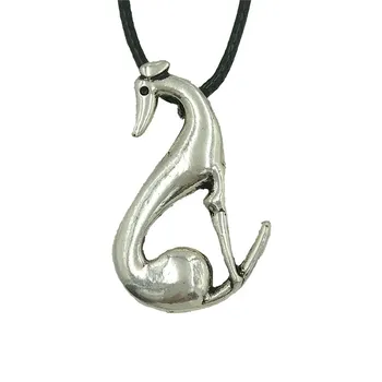 

Wholesale Retro Italian Greyhound Dog Pendant Necklace Women Spanish Grey Whippet Hound Choker Necklace Animal Jewelry Gift