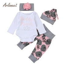 ARLONEET/Одежда для маленьких девочек зимний Мягкий комбинезон для новорожденных девочек с надписью, штаны с цветочным рисунком шапка, комплекты одежды E30 Jan18