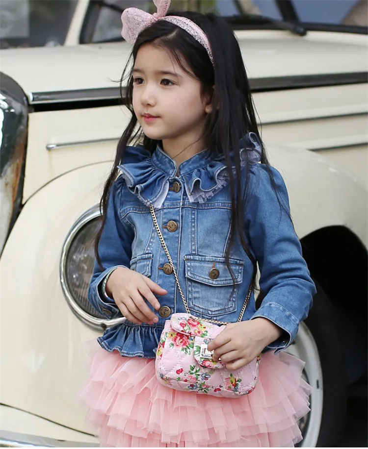 2-8 y children girls jackets lace ruffles denim jackets for girls clothes spring autumn coat fashion wash denim jacket girl (17)