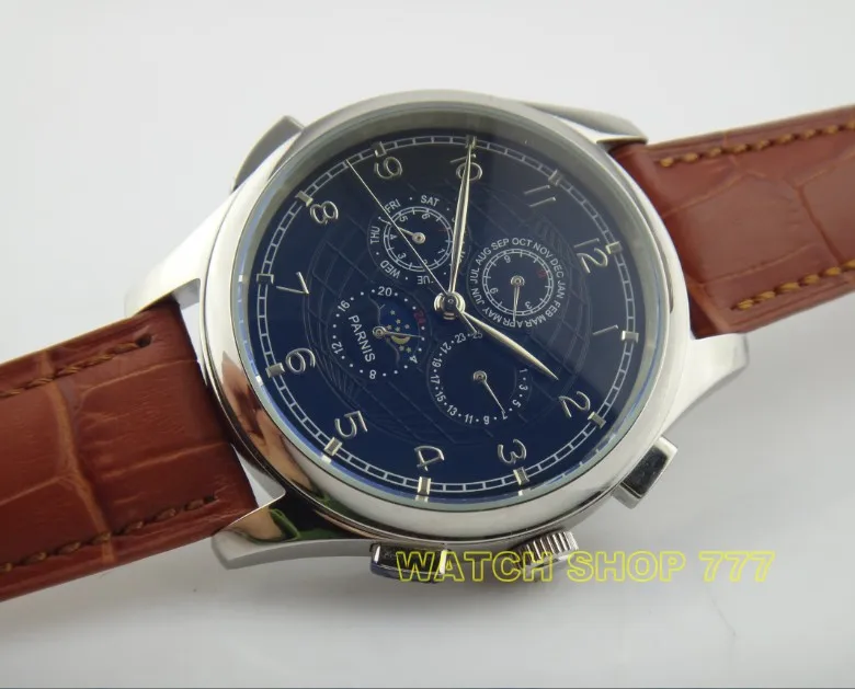 Free Shipping 2016 new fashion 44mm PARNIS Asian Automatic mechanical movement Men s watch Luxury watch