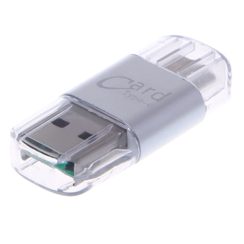 Алюминиевый сплав usb type C OTG Micro SD/TF внешний адаптер для чтения карт памяти - Цвет: 3