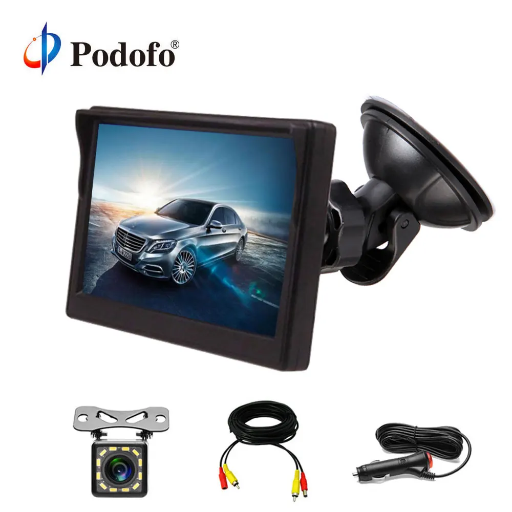 

Podofo 4.3 inch Car Monitor for Rear View Camera Auto Parking Backup Reverse Monitor with Waterproof Car rear view Backup camera