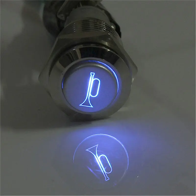 

12V 16mm Waterproof Momentary Horns Speakers Bells Metal Push Button Switch LED Working Voltage 12V DC