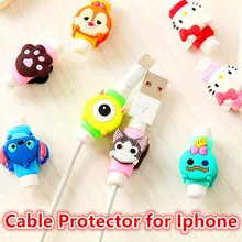 Cute Cartoon Kawaii Cable Protector Organizer Holder USB Cable Winder Cover For IPhone 5 5s 6 6s 7 7 plus cable Protect decor de