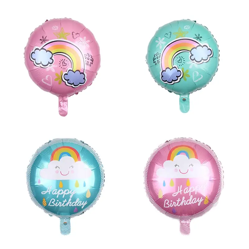 2PCS Rainbow Balloons Smile Cloud Anniversary Helium Balloon Strip Christmas Decor Birthday Party Wedding Accessories Decoration