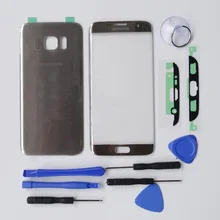 Rear Battery Door for Samsung Galaxy S7 Edge G935 Back Glass Housing Cover + Front Screen LCD Glass Lens Outer Glass for s7Edge