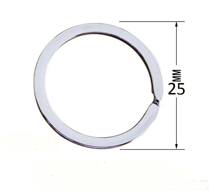 100 шт./лот нержавеющая сталь гладить круглый металлический брелок родием Брелок 25 мм 28 мм 30 мм 32 мм 33 мм 35 мм - Цвет: D25mm