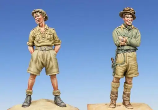 

1/35 Resin Figures WWII North Africa British Army 2pcs/set (no base) Model Kits