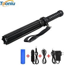 CREE XM-L T6 LED Flashlight Self-defense Toothed Mace 4500LM Torch Lights 5 Mode Outdoor Patrol Rechargeable Flashlights