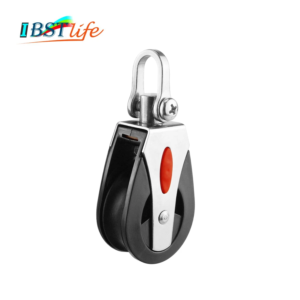 

1500Lbs Load Capacity Sheave Block Universal Head Single Pulley Swivel Sailboat Plain Bearing Block Rope Runner Boat Accessories