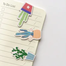 2 шт./компл. Свежий Зеленый Кактус растений магнитные закладки для книг маркер страницы канцелярские принадлежности для школьных канцелярских товаров Бумага зажим