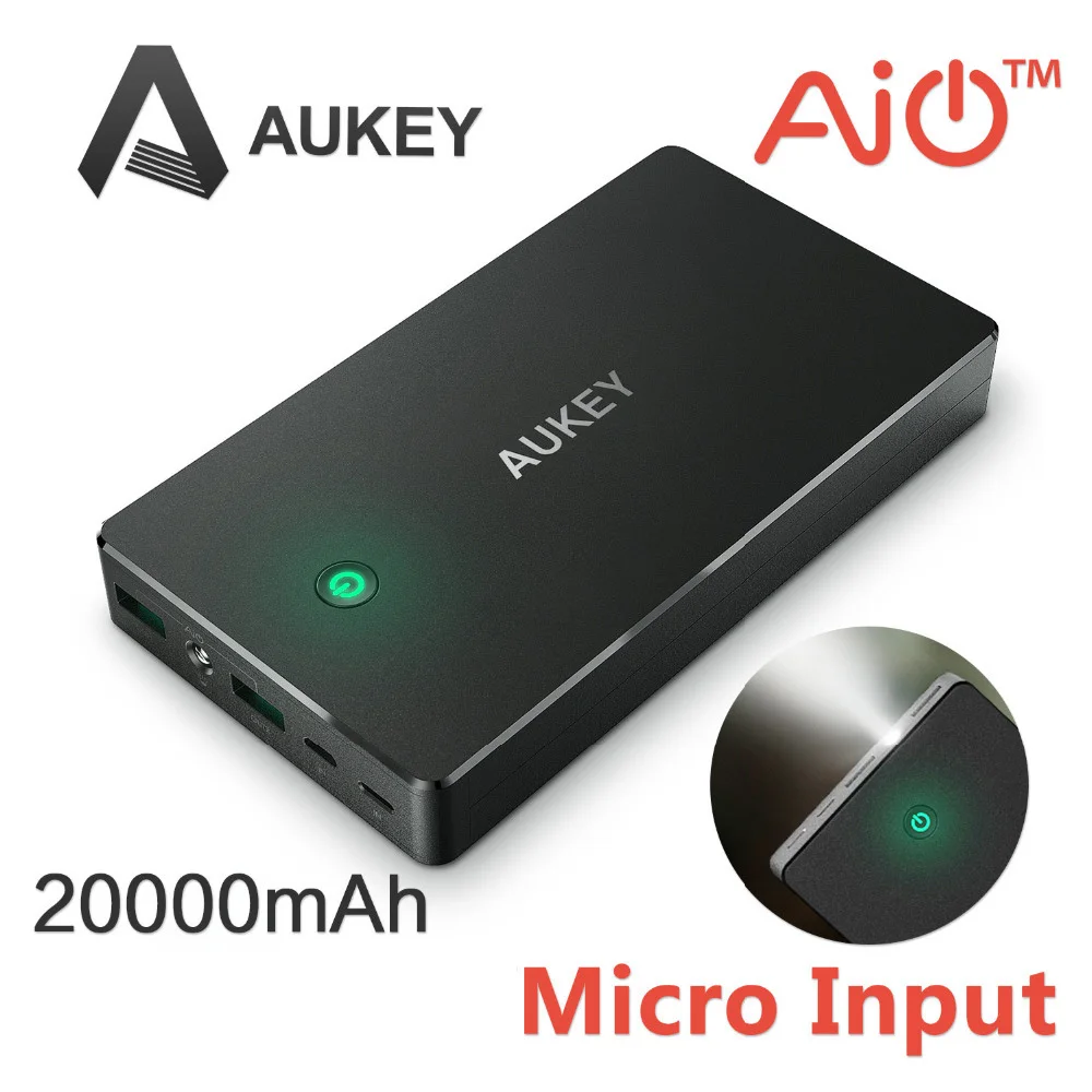 Original Aukey 20000mAh Portable Charger External Battery Smart