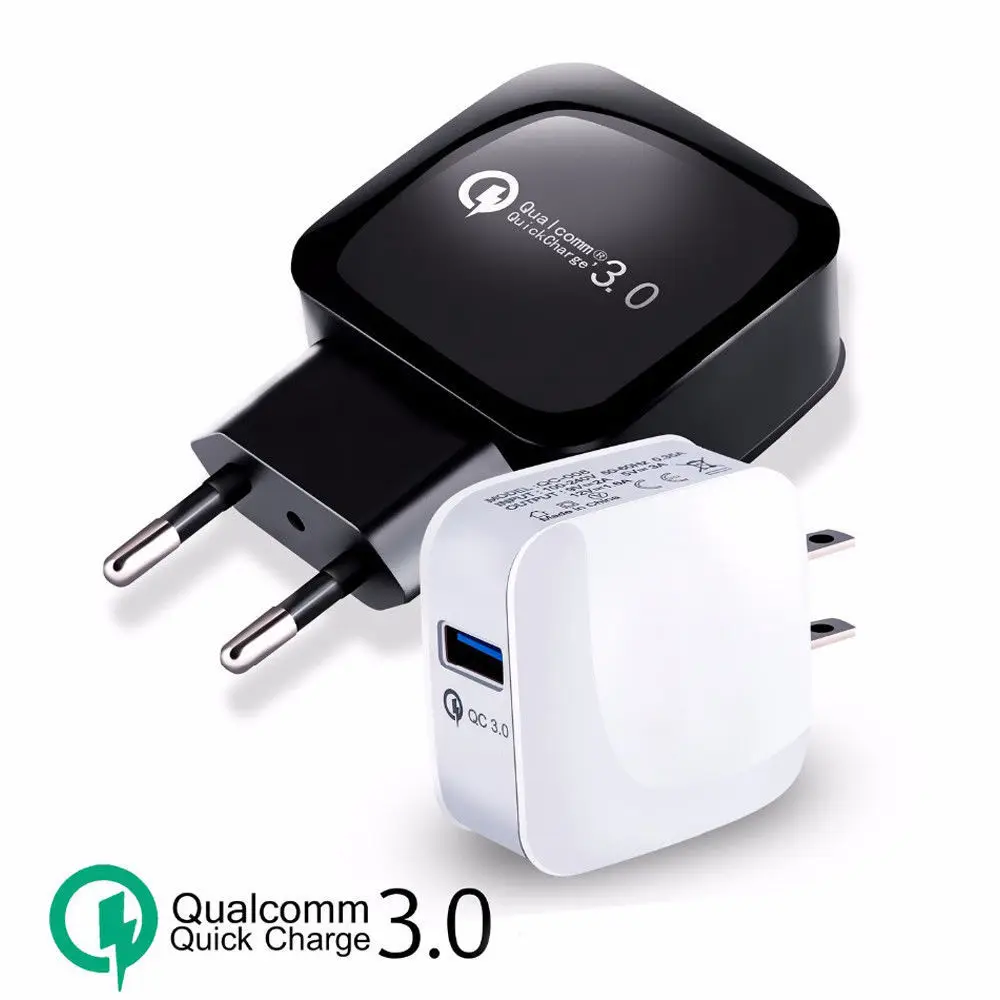 

QC 3.0 EU US Plug Quick Charger USB Wall Travel Charge Fast Charging for Iphone 7 8 X Samsung S8 S9 Xiaomi Smart Phone iPad