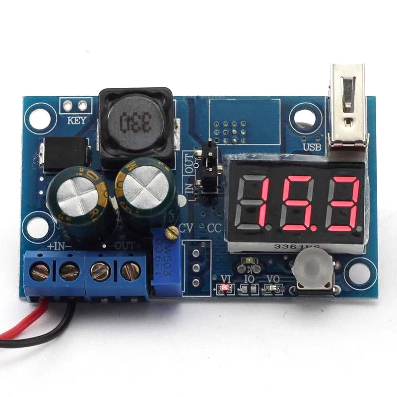 LM2596 DC источник питания регулируемый преобразователь понижающий модуль Вольтметр+ USB