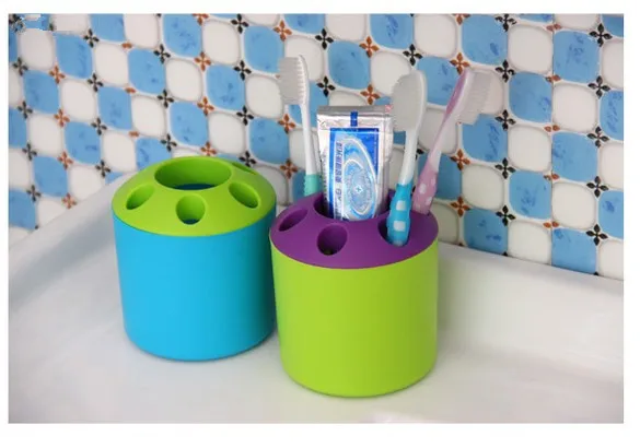 

1PC Hot Sale Porous Couple Creative Toothbrush Holder Toothpaste Mouthwash Multi-function Desktop Pen Holder Rack LF 013