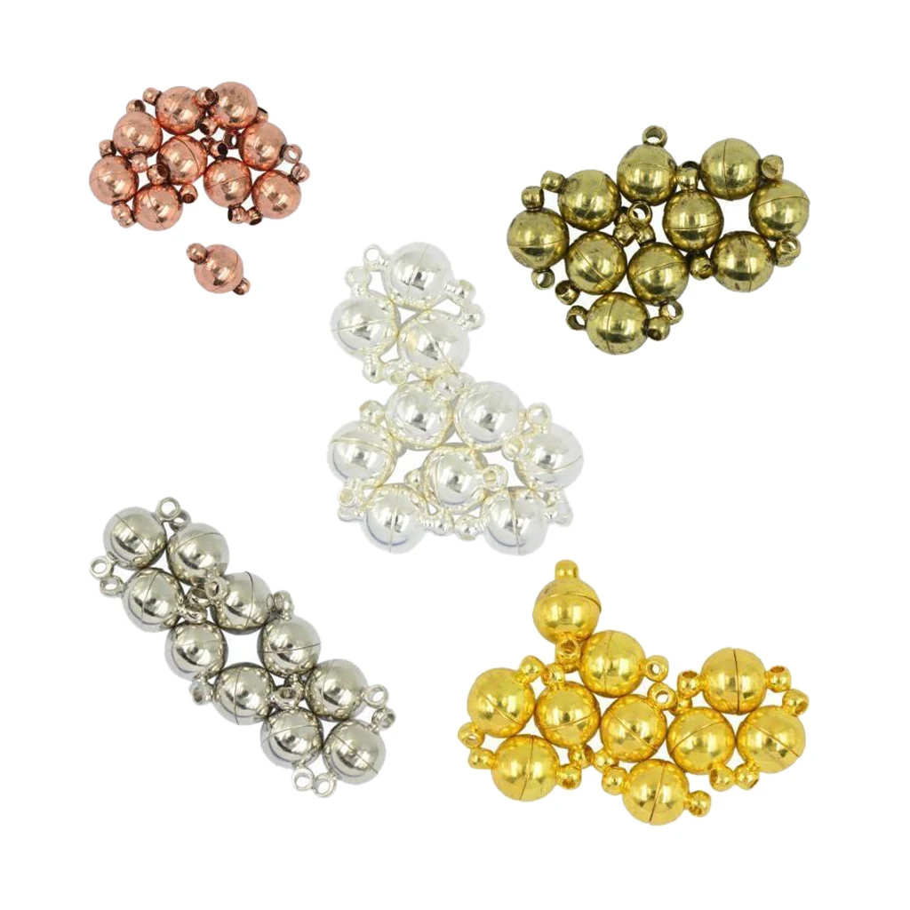 

Lot 50 Sets Round Ball Magnetic Clasp Closure Strong Necklace Connector