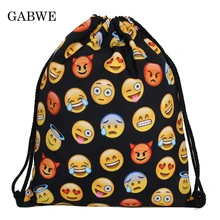 GABWE 3D Печатный узор на шнурке сумки дорожный Органайзер Worek plecak Sznurek