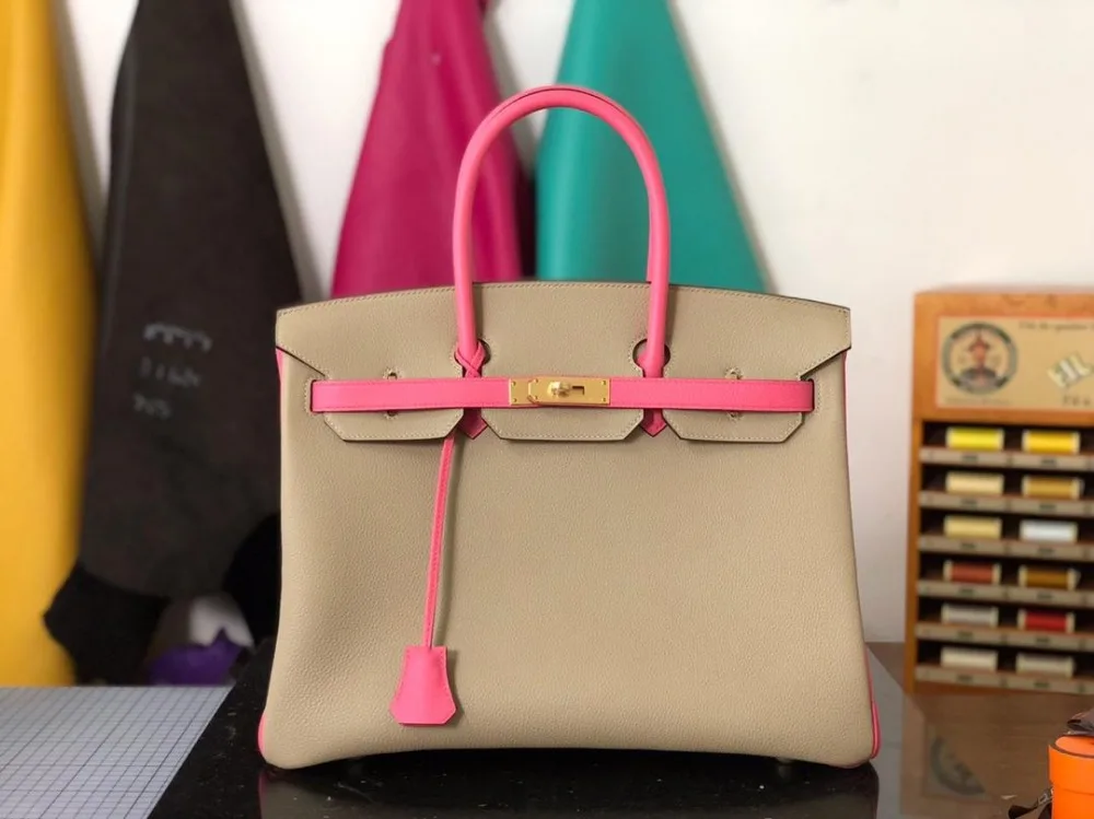 

The highest quality ladies luxury fashion handbags quality classic 100% leather brand famous ladies hand-made handbags 35cm