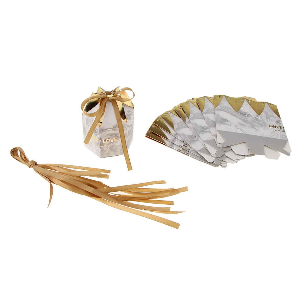New Hot 10pcs Polygon Shape Chocolate Candy Boxes Gift Boxes Birthday Wedding Favors Festial Party Supplies