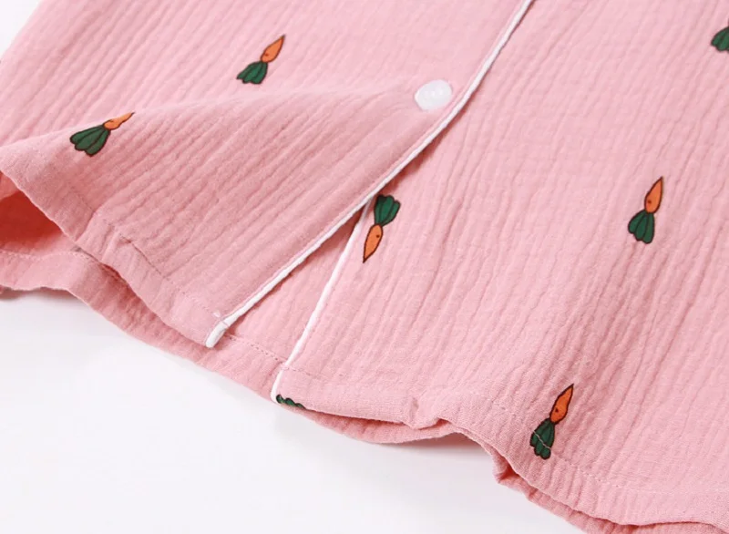 women cotton short sleeve pajamas sets (5)