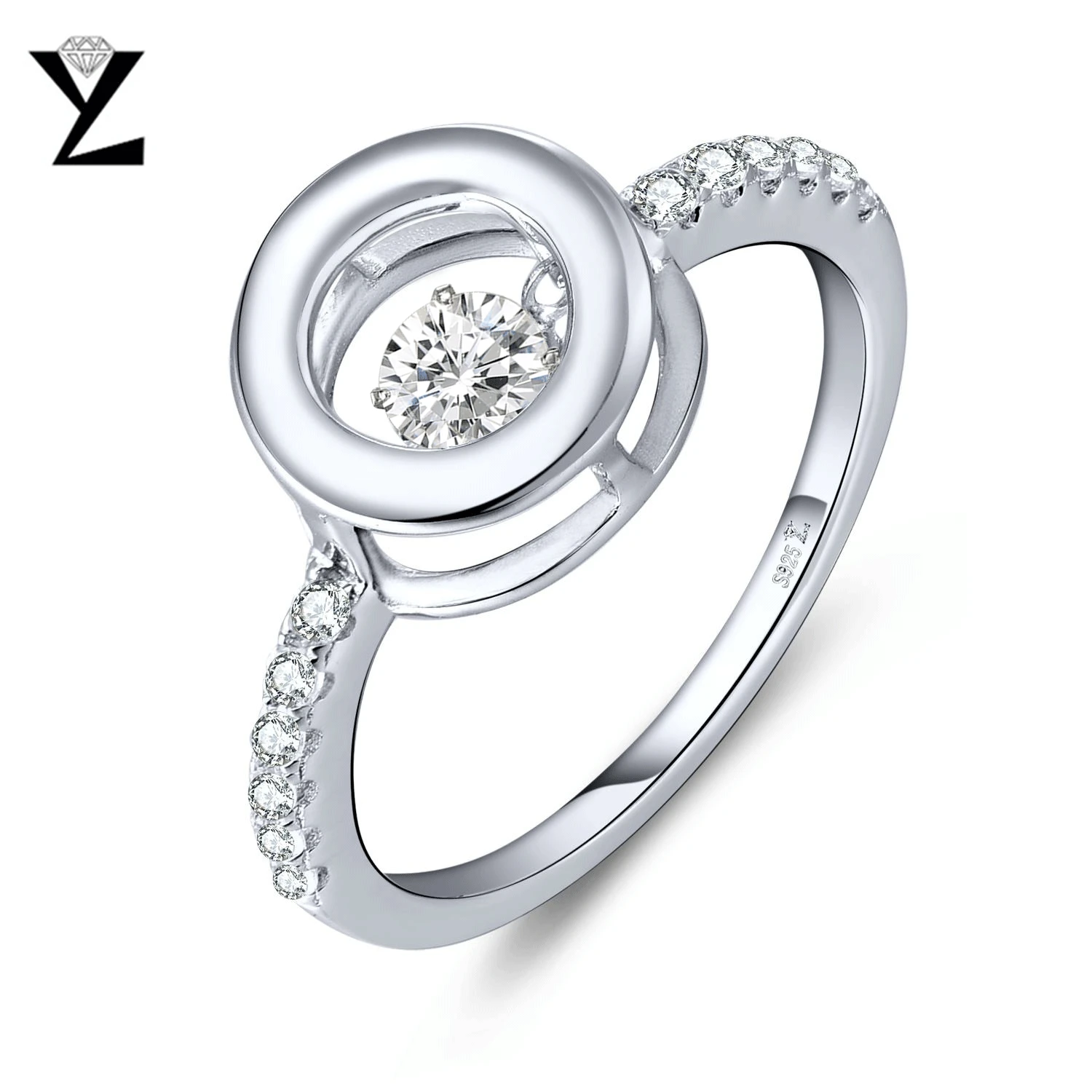 Ylダンシングトパーズ石の婚約指輪ファインジュエリーの結婚式925スターリングシルバースターリングシルバージュエリー卸売 Ring For Rings For Womenring Wholesale Aliexpress
