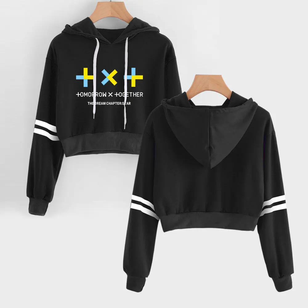  TXT Navel Hoodies Sweatshirt Idol Hip Hop New Casual Fashion Kpop TOMORROW X TOGETHER Hoodies Outwe