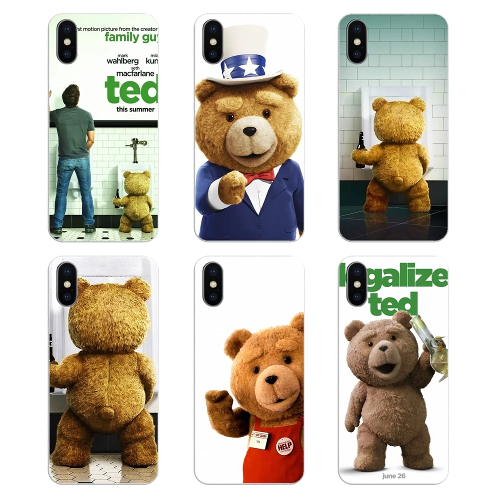 Для iPod Touch iPhone 4 4S 5 5S 5C SE 6 6S 7 8 X XR XS Plus MAX прозрачные мягкие чехлы в виде ракушки Ted Bear